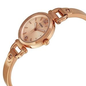 Womens Fossil Rose gold Georgia Mini bangle bracelet with dial E3268 251310